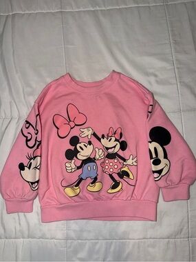 Disney Pink Mickey & Minnie Graphic Pullover Sweatshirt